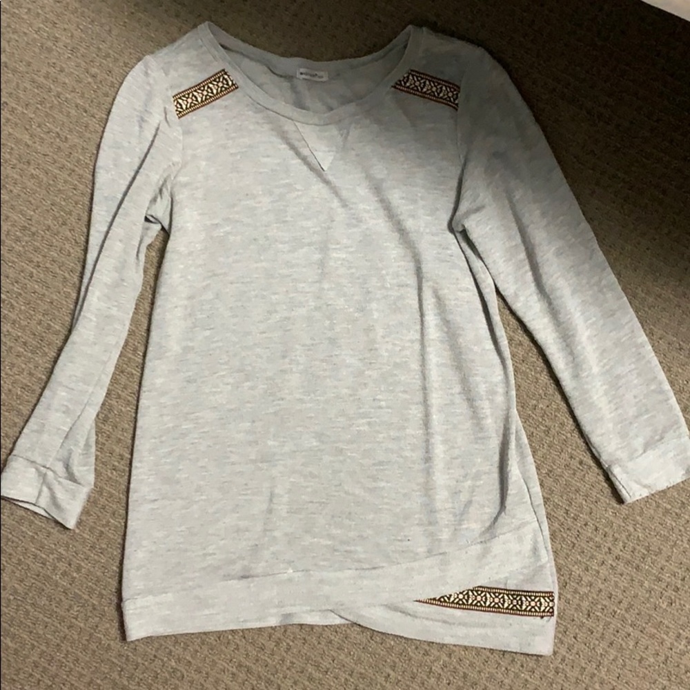 Girls size 14 gray long sleeve top